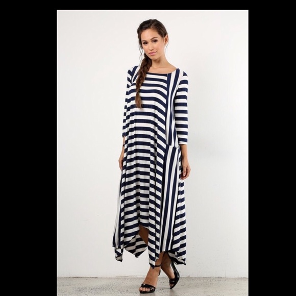 Black + White Striped Dress - Picture 3 of 3